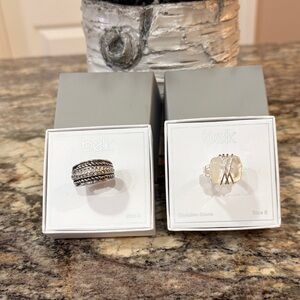 NWT Belk Silver and Cream Ring Duo